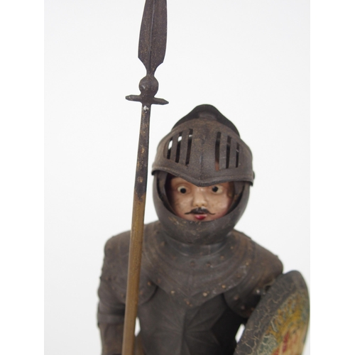 495 - A PAIR OF EARLY 20TH CENTURY MALTESE MODELS OF KNIGHTS IN ARMOUR