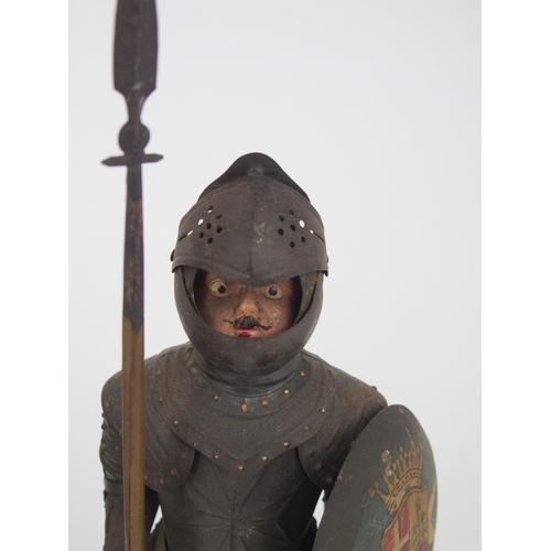 495 - A PAIR OF EARLY 20TH CENTURY MALTESE MODELS OF KNIGHTS IN ARMOUR