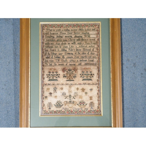 497 - A WILLIAM IV SAMPLER BY HELEN GLASGOW