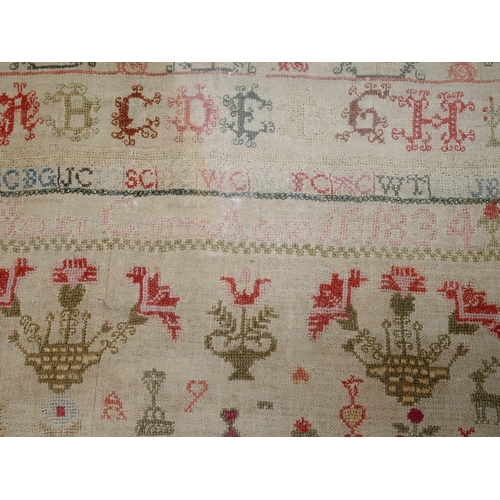 497 - A WILLIAM IV SAMPLER BY HELEN GLASGOW