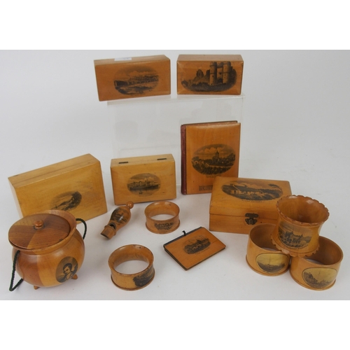 514 - FOURTEEN VARIOUS MAUCHLINE WARE ITEMS