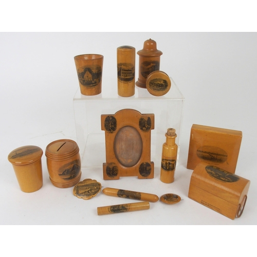 515 - FOURTEEN VARIOUS MAUCHLINE WARE ITEMS