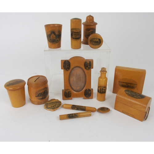 515 - FOURTEEN VARIOUS MAUCHLINE WARE ITEMS