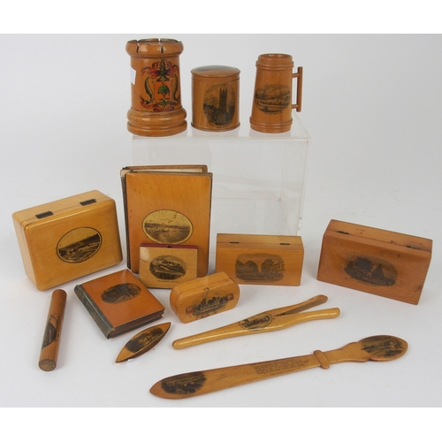 516 - FOURTEEN VARIOUS MAUCHLINE WARE ITEMS