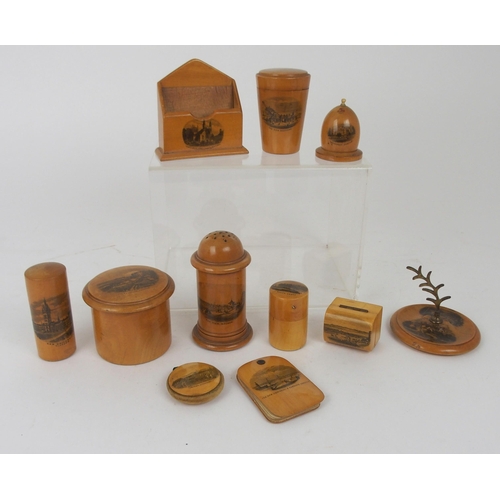 518 - ELEVEN VARIOUS MAUCHLINE WARE ITEMS