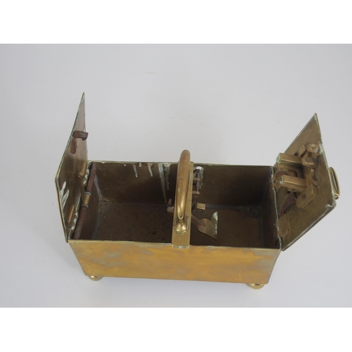 521 - A 19TH CENTURY BRASS TAVERN HONESTY TOBACCO BOX STAMPED RICH