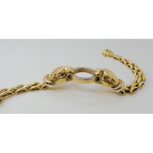 710 - AN 18CT GOLD LEOPARD BRACELET