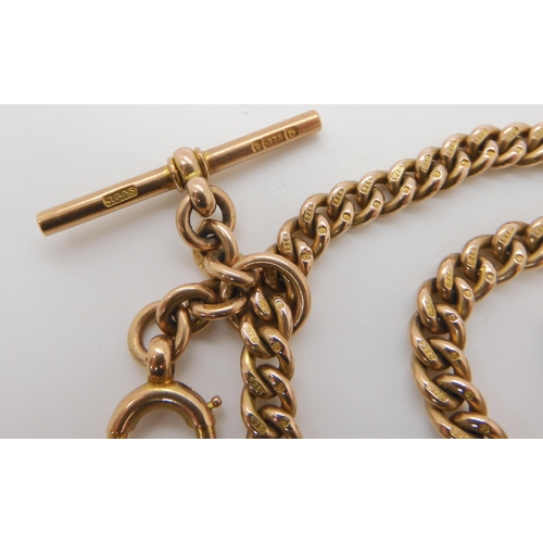 801 - A 9CT ROSE GOLD FOB CHAIN