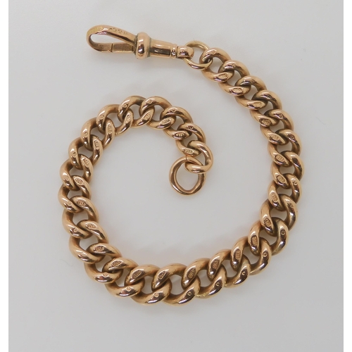 802 - A HEAVY TAPERED FOB CHAIN BRACELET