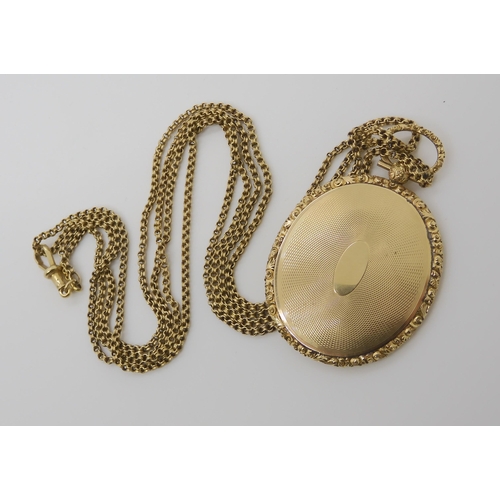 805 - A 15CT GOLD GUARD CHAIN & DAGUERREOTYPE OF A GENTLEMAN