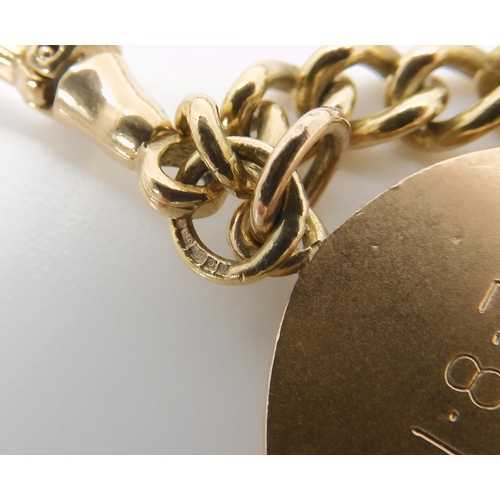 828 - A 9CT GOLD WATCH CHAIN