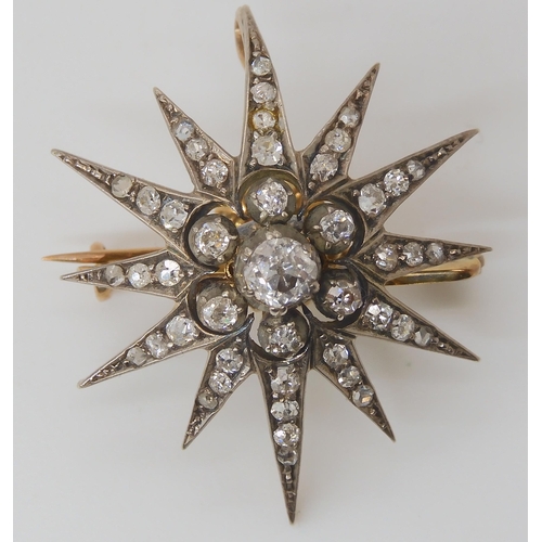 839A - A VICTORIAN DIAMOND STAR BROOCH