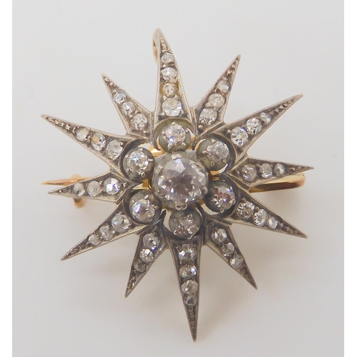 839A - A VICTORIAN DIAMOND STAR BROOCH