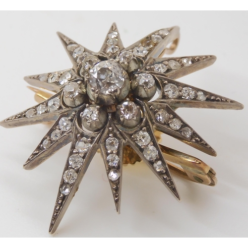 839A - A VICTORIAN DIAMOND STAR BROOCH