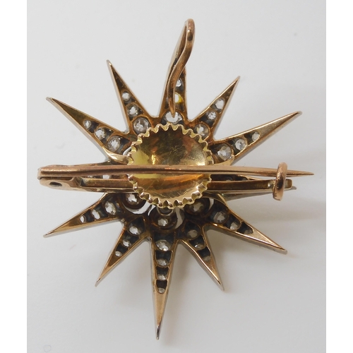 839A - A VICTORIAN DIAMOND STAR BROOCH