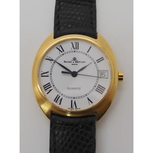 871 - AN 18CT GOLD BAUME & MERCIER QUARTZ GENTS WATCH