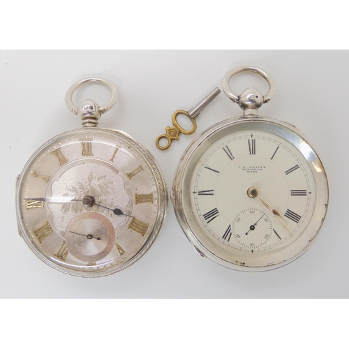 884 - TWO SILVER POCKET WATCHES