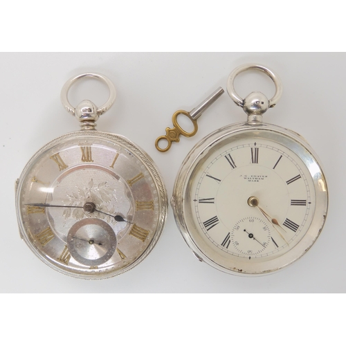 884 - TWO SILVER POCKET WATCHES