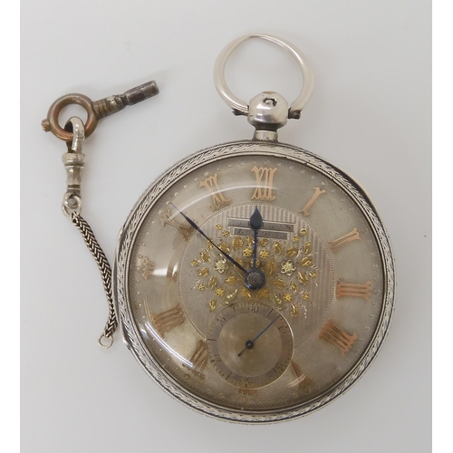 890 - A SILVER OPEN FACE POCKET WATCH