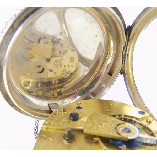 890 - A SILVER OPEN FACE POCKET WATCH