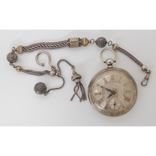 893 - A SILVER OPEN FACE POCKET WATCH