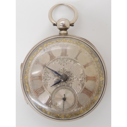 893 - A SILVER OPEN FACE POCKET WATCH