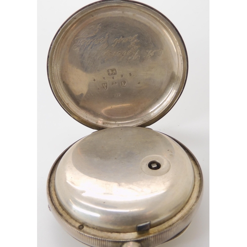 893 - A SILVER OPEN FACE POCKET WATCH