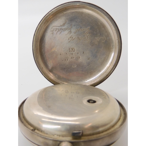 893 - A SILVER OPEN FACE POCKET WATCH