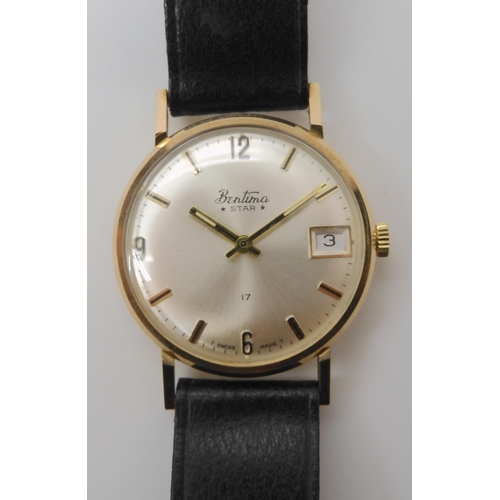 896 - A 9CT GOLD BENTIMA STAR WRISTWATCH