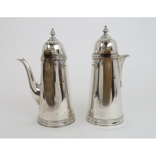 907 - A SILVER TWO PIECE CAFE AU LAIT SET