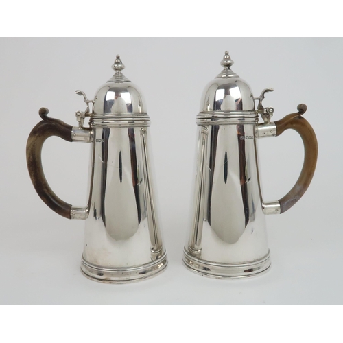 907 - A SILVER TWO PIECE CAFE AU LAIT SET