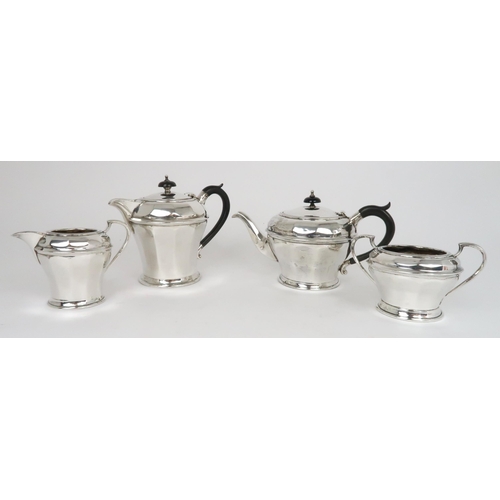 915 - A FOUR PIECE SILVER TEA SERVICE