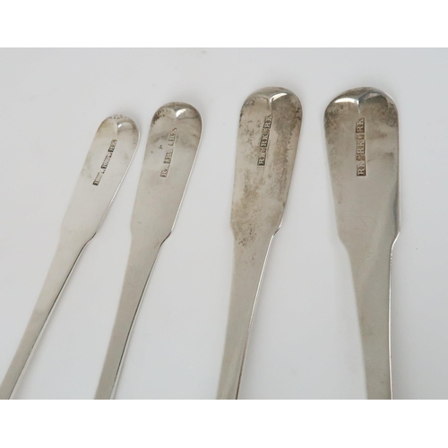 917 - A SET OF FOUR SCOTTISH PROVINCIAL SILVER TABLESPOONS