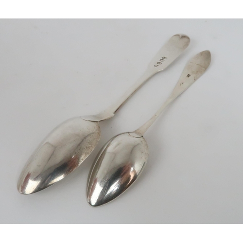 918 - A PAIR OF SCOTTISH PROVINCIAL SILVER TEASPOONS