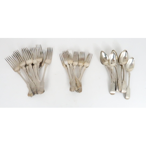 920 - A PART SET OF SILVER CUTLERY