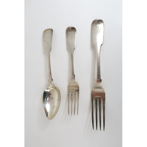 920 - A PART SET OF SILVER CUTLERY