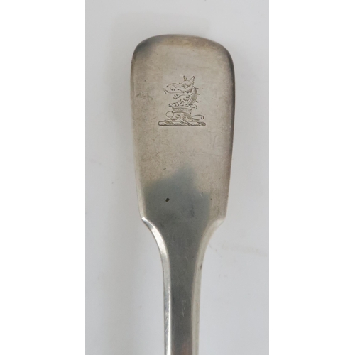 923 - A PAIR OF PROVINCIAL SILVER SAUCE LADLES