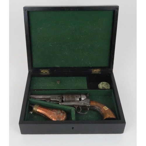 963 - A CONTINENTAL COLT BREVETE MUZZLE LOADING PERCUSSION CAP & BALL .32 CALIBER REVOLVER