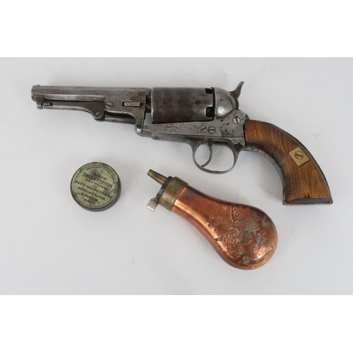 963 - A CONTINENTAL COLT BREVETE MUZZLE LOADING PERCUSSION CAP & BALL .32 CALIBER REVOLVER