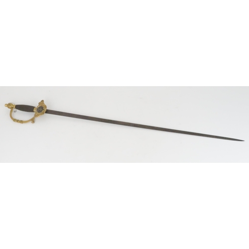 966 - AN ANTIQUE SHORT SWORD/ FLINTLOCK PISTOL