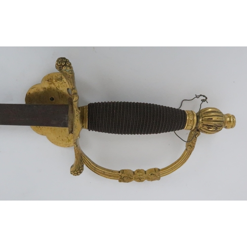 966 - AN ANTIQUE SHORT SWORD/ FLINTLOCK PISTOL