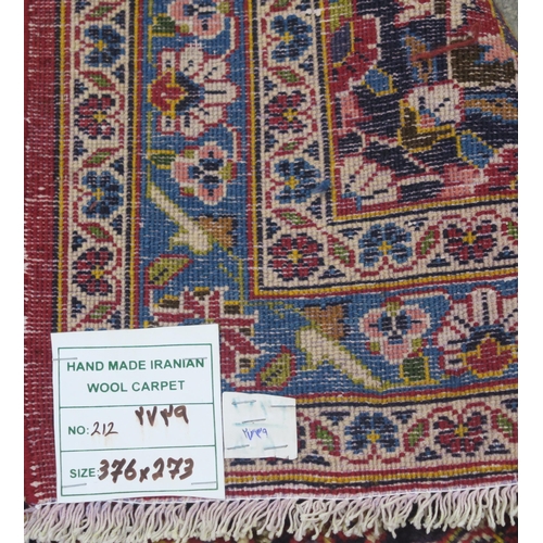 108 - A RED GROUND FINE KESHAN RUG