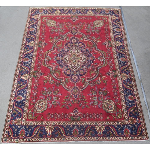 109 - RED GROUND TABRIZ RUG