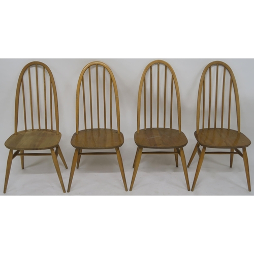 139 - A SET OF FOUR MID CENTURY ELM & BEECH ERCOL 365 QUAKER WINDSOR CHAIRS