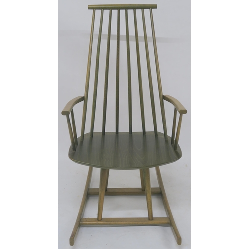 144 - MID 20TH CENTURY FDB MOBLER RAIL BACK ROCKING CHAIR