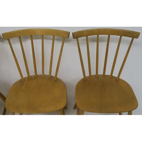 145 - A SET OF FOUR MID 20TH CENTURY FDB MOBLER RAIL BACK DINING CHAIRS