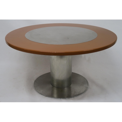 146 - 20TH CENTURY LACQUERED WOOD CIRCULAR DINING TABLE IN THE MANNER OF WILLY RIZZO