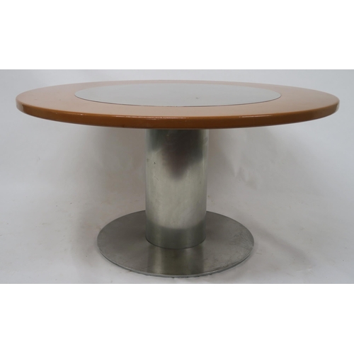 146 - 20TH CENTURY LACQUERED WOOD CIRCULAR DINING TABLE IN THE MANNER OF WILLY RIZZO