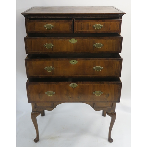 15 - A WILLIAM AND MARY STYLE WALNUT CHEST ON STAND