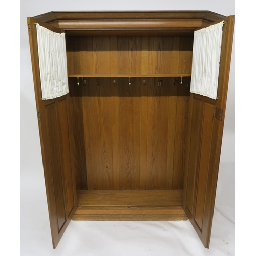 151 - AN OAK ARTS & CRAFTS WARDROBE IN THE MANNER OF GEORGE WALTON